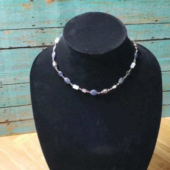Fashion Necklace | Blue & Silver - Picture 1 of 5